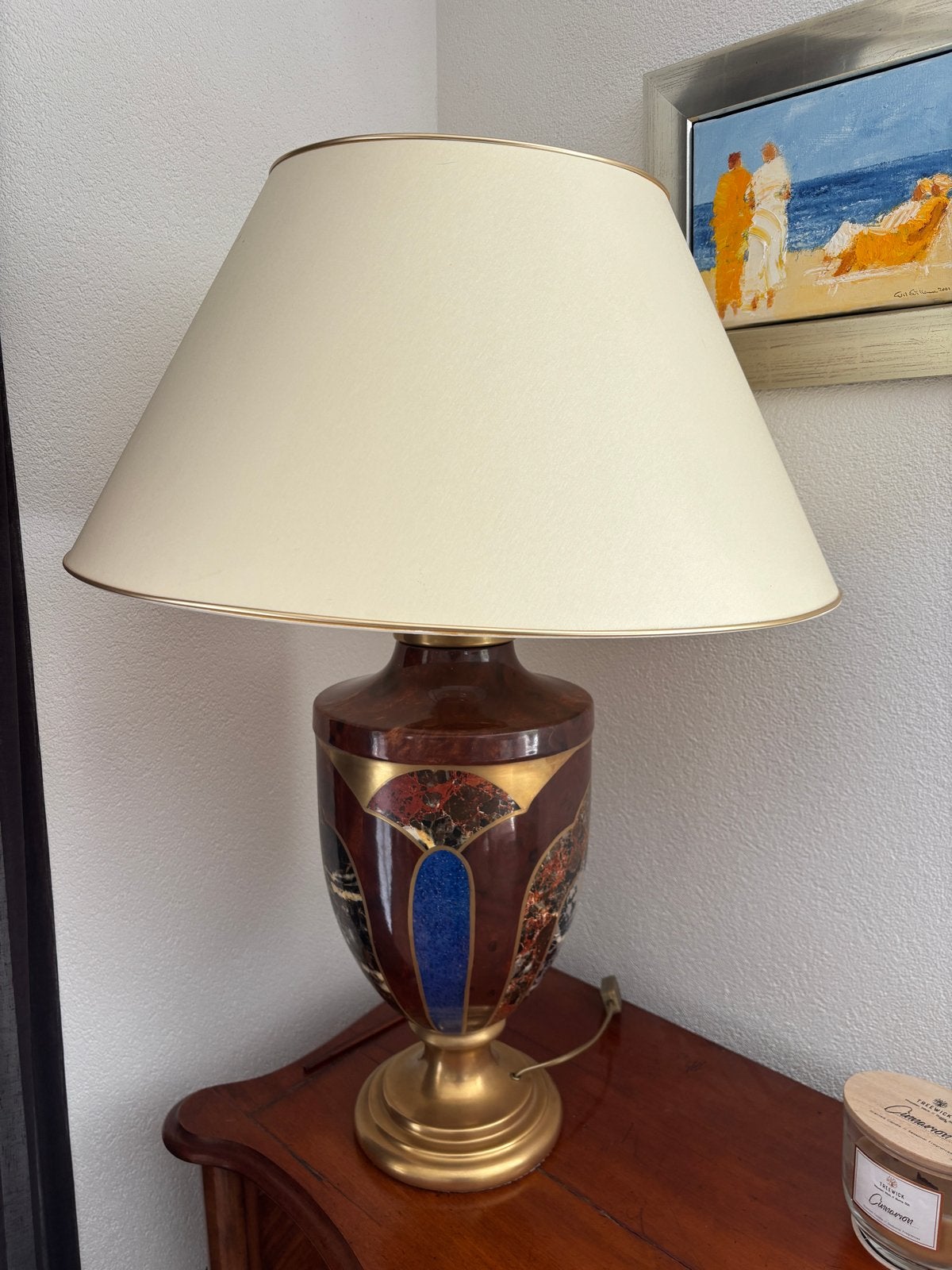 Vintage tafellamp Paolo Marioni (jaren '50/'60) met originel, Antiek en Kunst, Ophalen of Verzenden