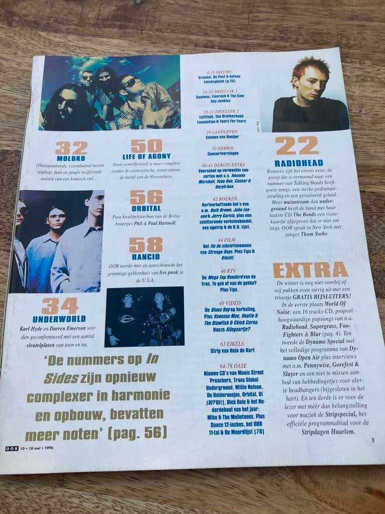 OOR 1996 Life Of Agony RADIOHEAD Slayer UNDERWORLD Rancid, Ophalen of Verzenden, Muziek, Film of Tv