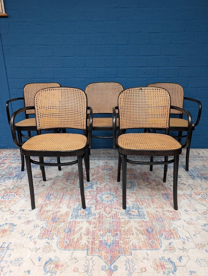 5x Vintage Praag 811 stoelen, Josef Hoffmann, jaren 60, Ophalen of Verzenden
