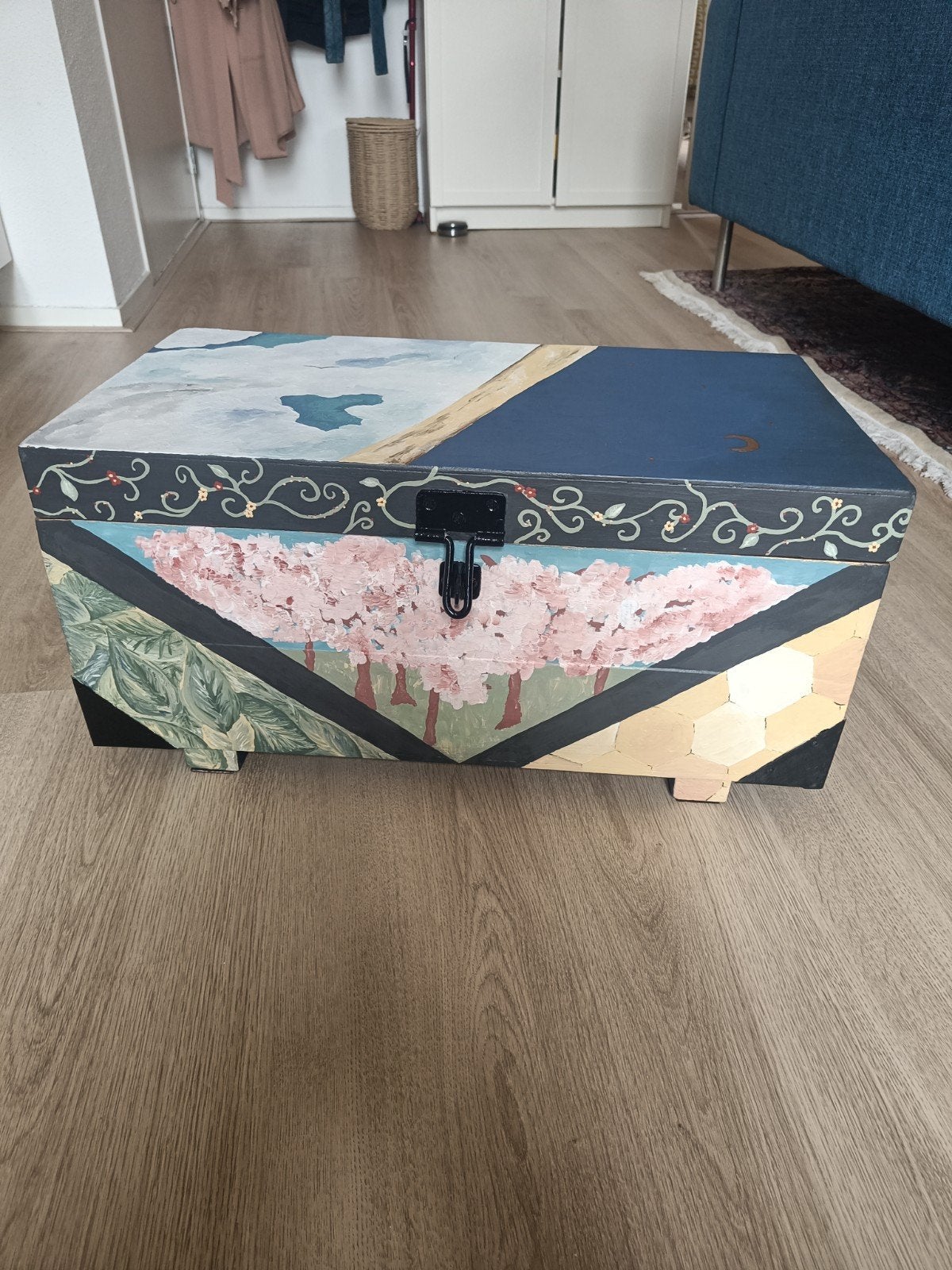 Handgeschilderde speelgoed kist, Huis en Inrichting, Ophalen, Minder dan 50 cm, 50 tot 100 cm, Nieuw