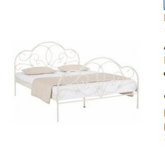Metalen ledikant wit- 160 cm x 200 cm, Ophalen, Wit, Tweepersoons, Zo goed als nieuw