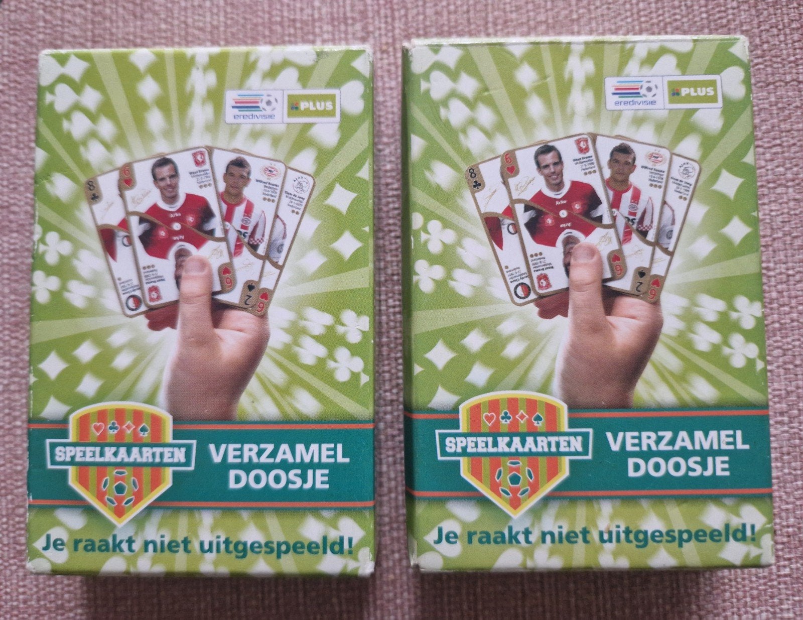 2 pakjes Eredivisie speelkaarten Plus, Verzamelen, Ophalen of Verzenden, Zo goed als nieuw, Speelkaart(en)