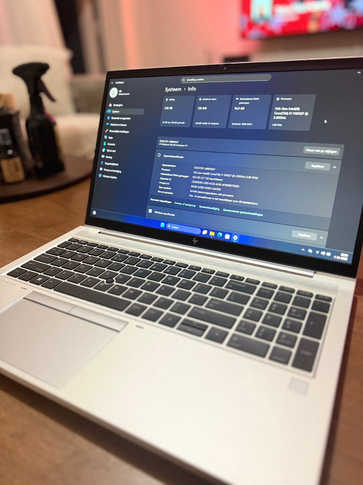 HP EliteBook 850 G8 – i7 - 16GB RAM - 256GB SSD – Windows 11, Gebruikt, 2 tot 3 Ghz, Qwerty, Ophalen of Verzenden