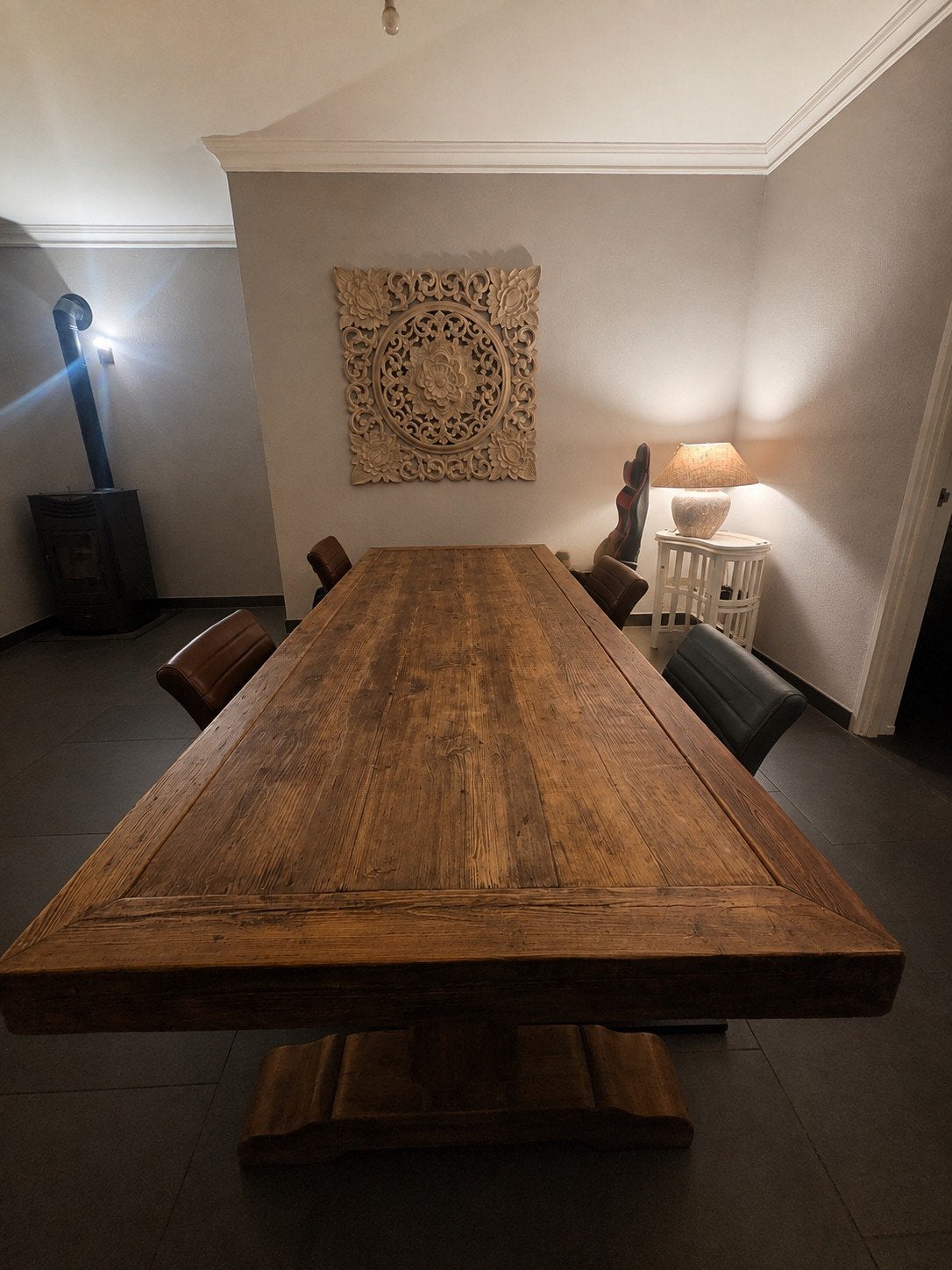 Robuuste Kloostertafel - 300x100x75 cm, Huis en Inrichting, Ophalen, Gebruikt, 100 tot 150 cm, Landelijk, Rustiek