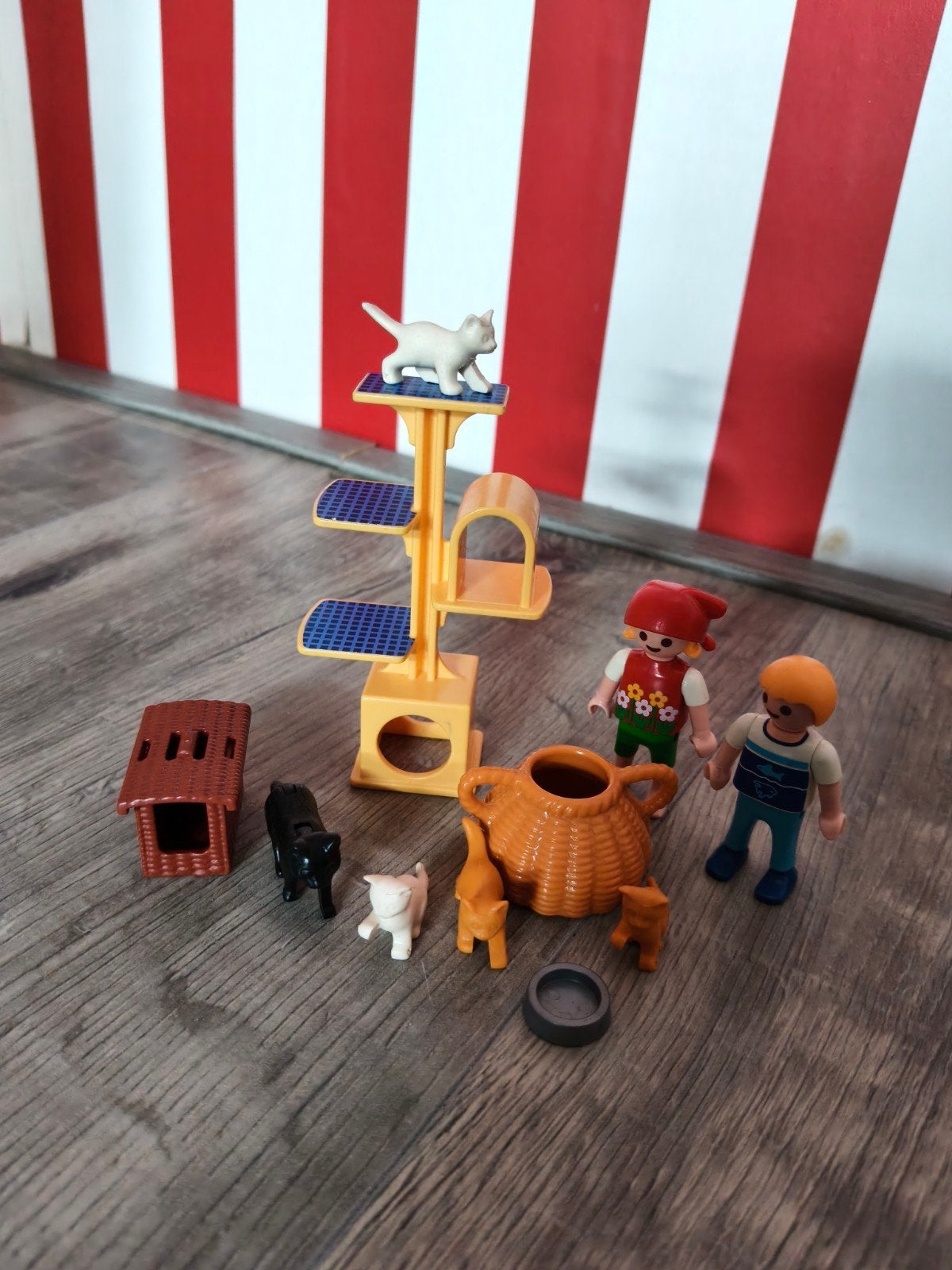 Playmobil krabpaal met poezen., Ophalen of Verzenden, Gebruikt, Complete set