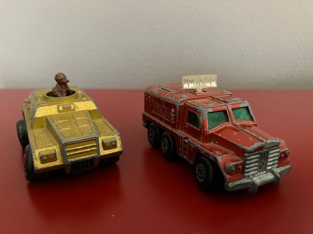 Matchbox Rolamatics | no. 28 Stoat en no. 16 Badger (1973), Ophalen of Verzenden, Gebruikt, Auto