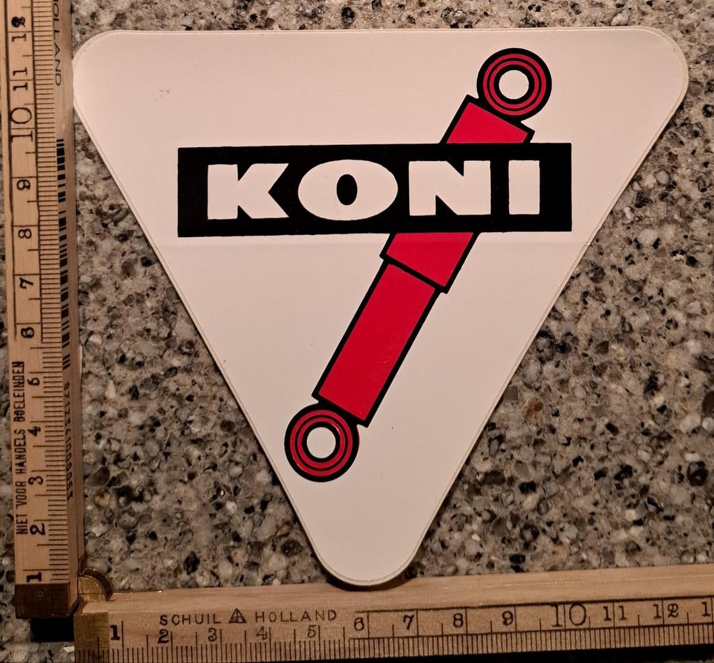 Prachtige vintage sticker KONI schokbrekers merk logo, Ophalen of Verzenden, Zo goed als nieuw