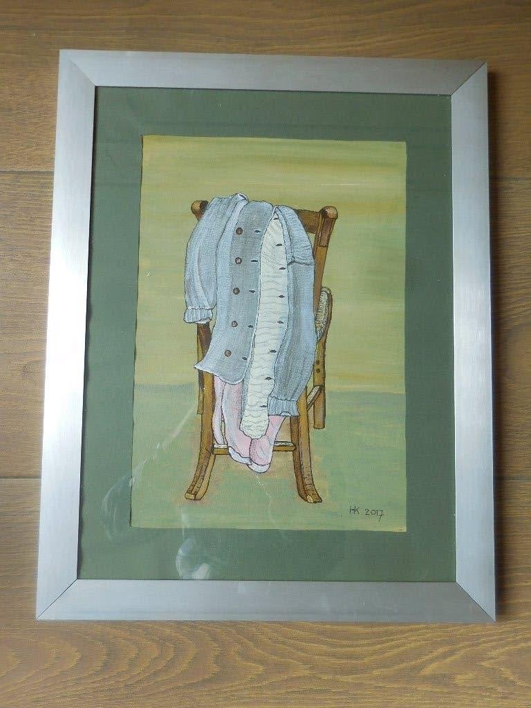 Mooi fotolijst mt tekening van 2017.Geinspireerd door Jopie, Ophalen, Zilver, Metaal, Hangend