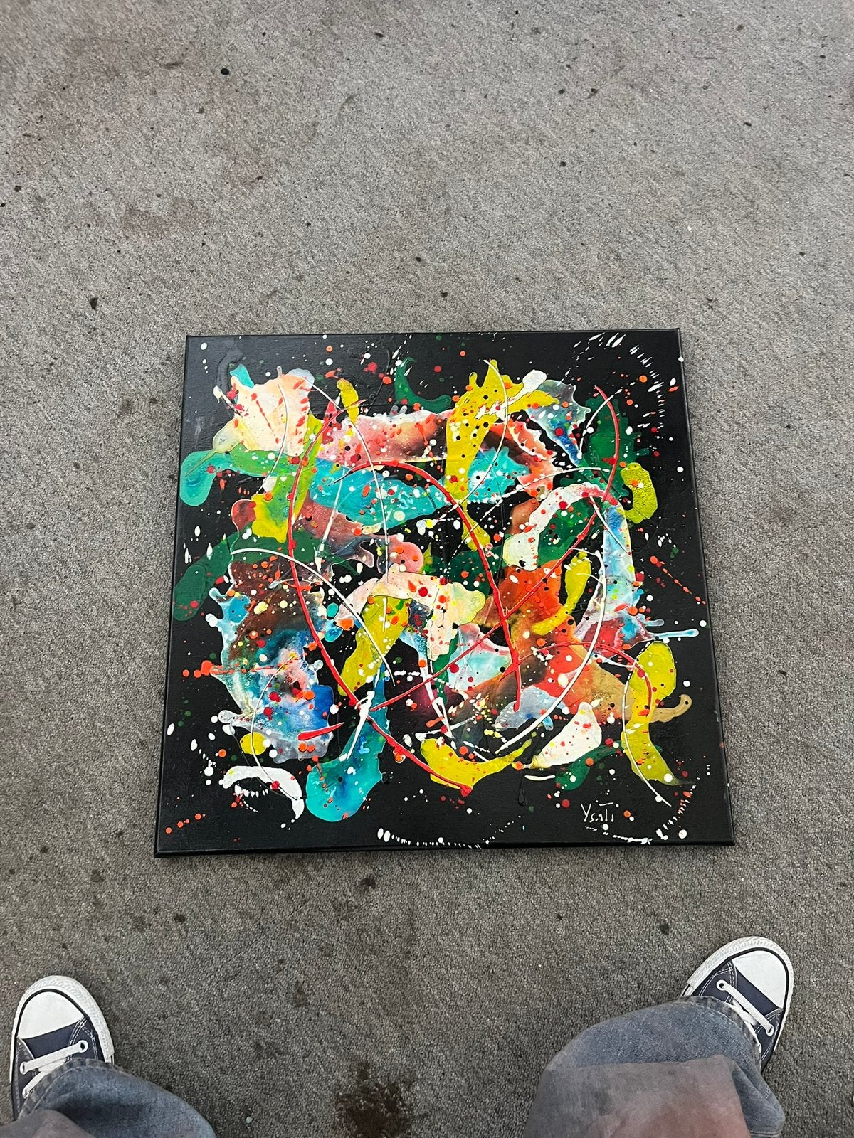 Abstract Schilderij 'Ysati' – Handgemaakt Action Painting, Ophalen
