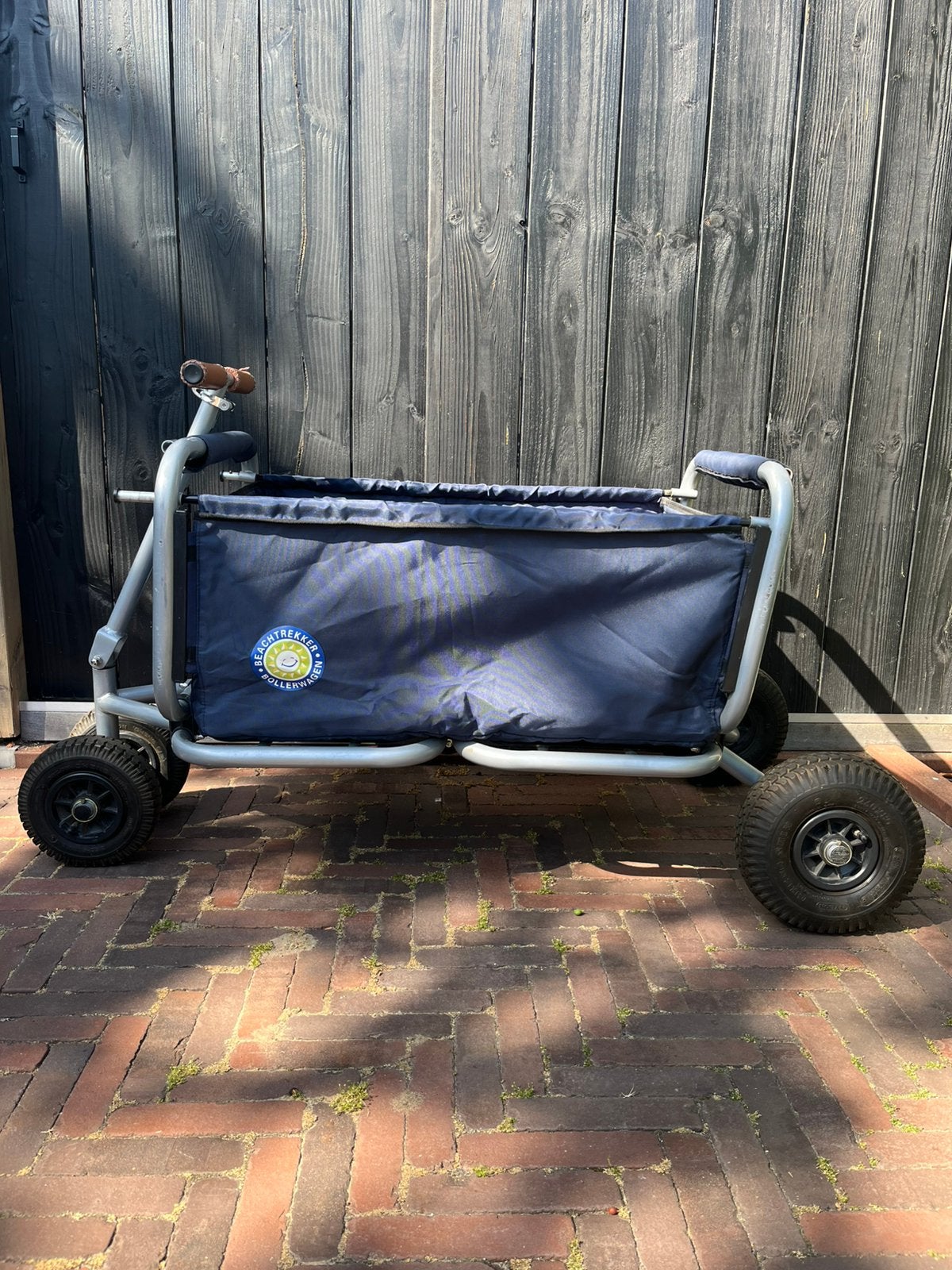 Beachtrekker Life Bolderkar Blauw incl. parkeerrem en tas, Ophalen, Opvouwbaar, Zo goed als nieuw