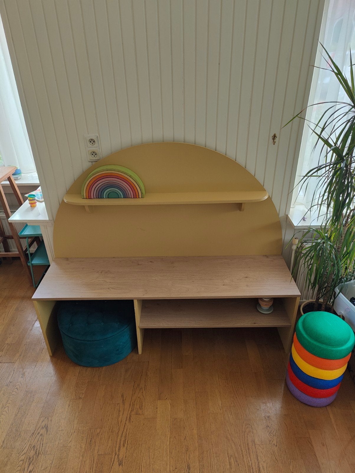 Speeltafel bureau kinderen 150cm - Geel, Ophalen, Zo goed als nieuw, Tafel