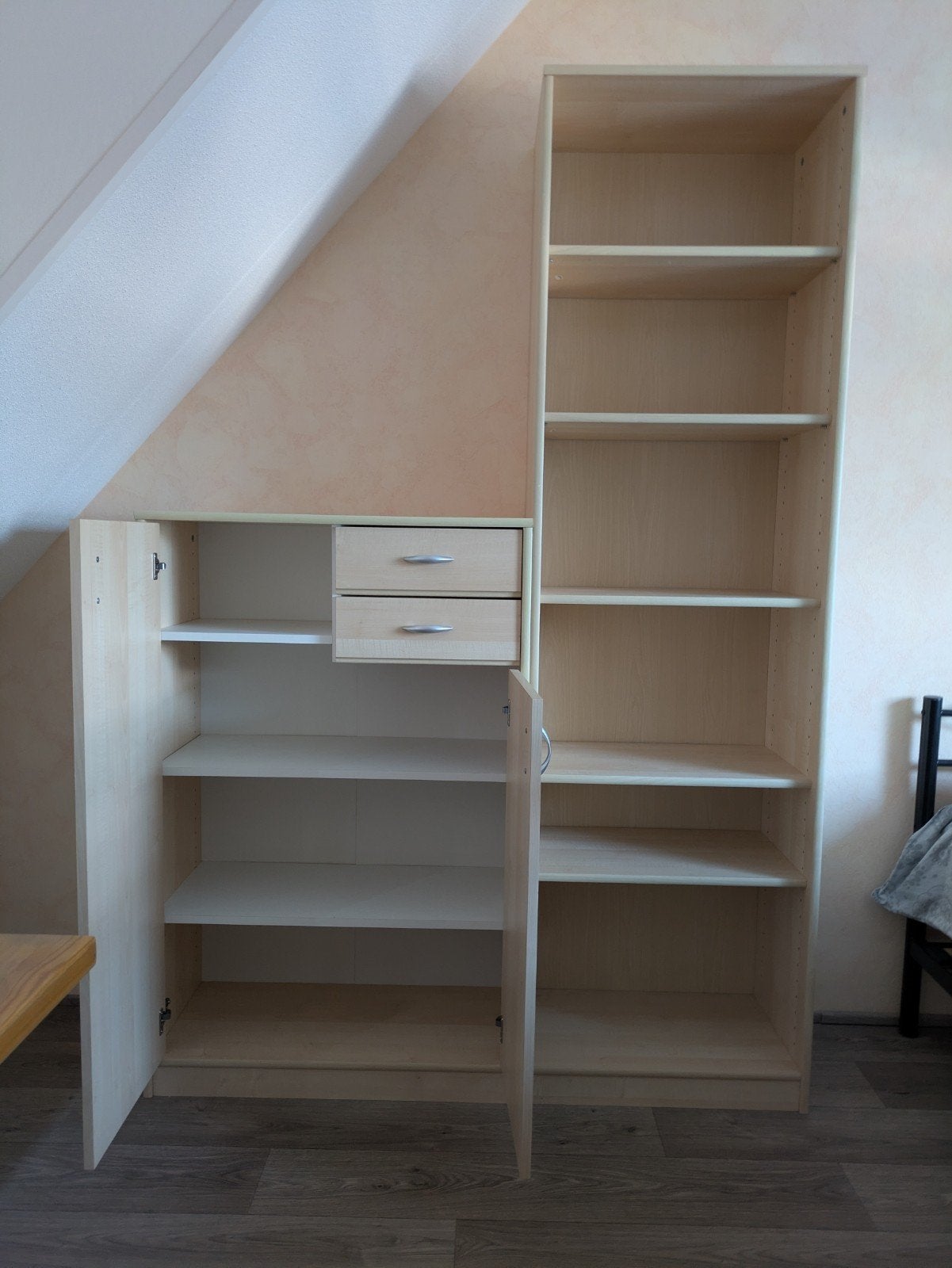 Kasten met open vakken en deuren., Ophalen, Gebruikt, 150 tot 200 cm, 25 tot 50 cm