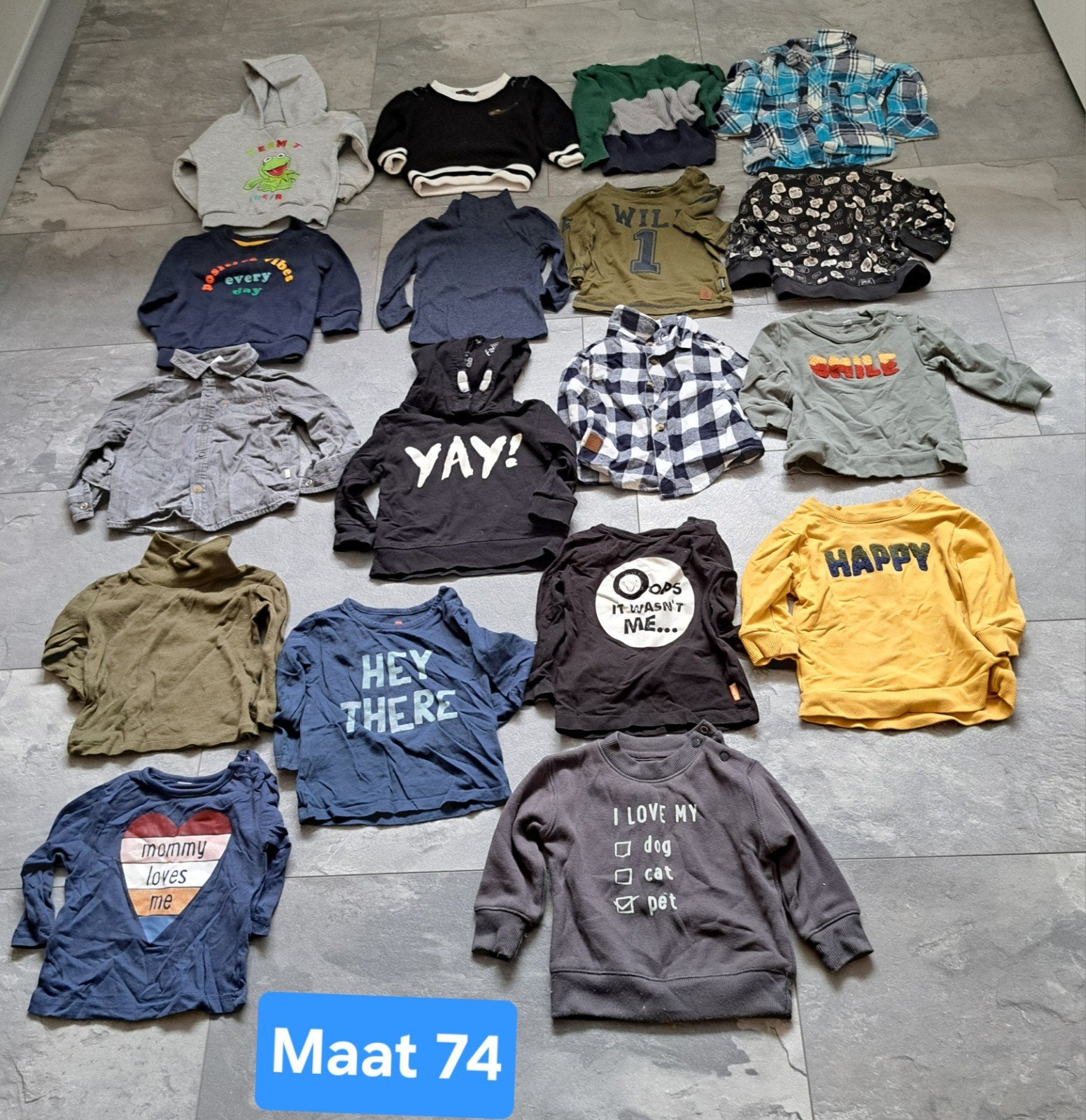 Jongens kledingpakket maat 74, Ophalen, Gebruikt, Jongetje, Broekje