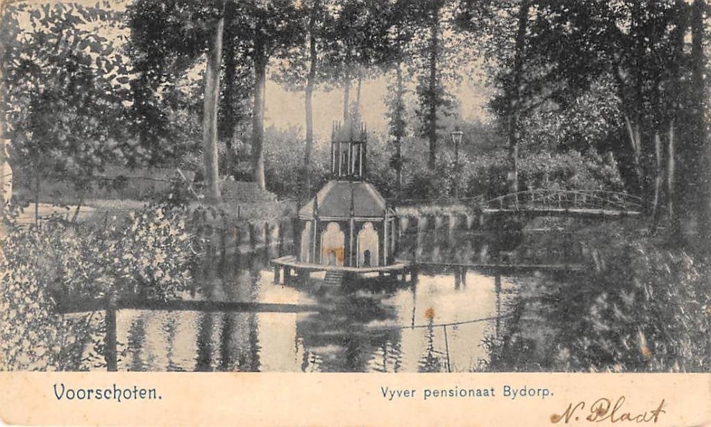 Voorschoten Vyver pensionaat Bydorp Onze Lieve Vrouw Lourdes, Ophalen of Verzenden, Voor 1920, Gelopen, Zuid-Holland