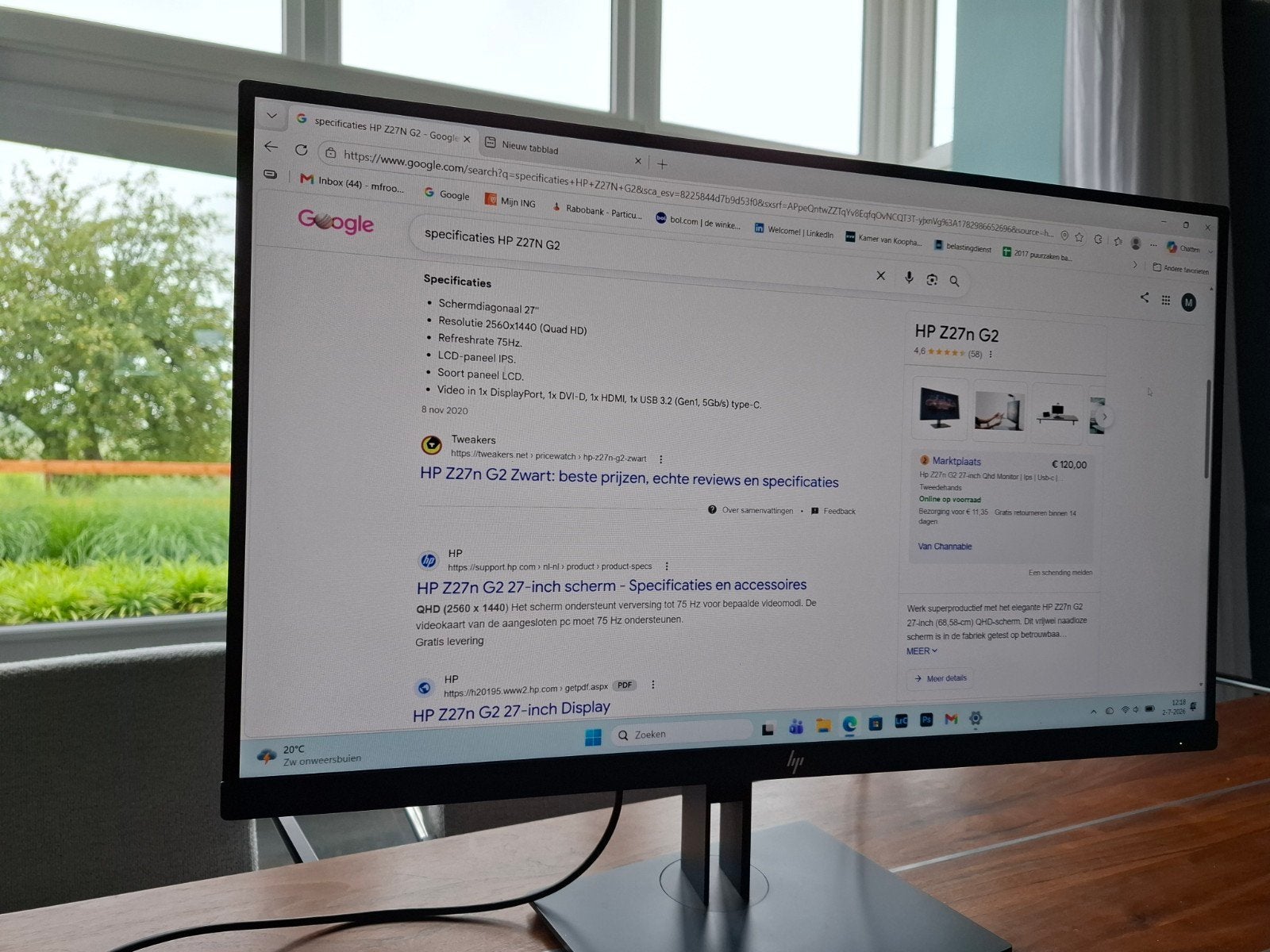 HP Z27n G2 27 inch QHD Monitor, Computers en Software, Ophalen, Zo goed als nieuw, Hp beeldscherm
