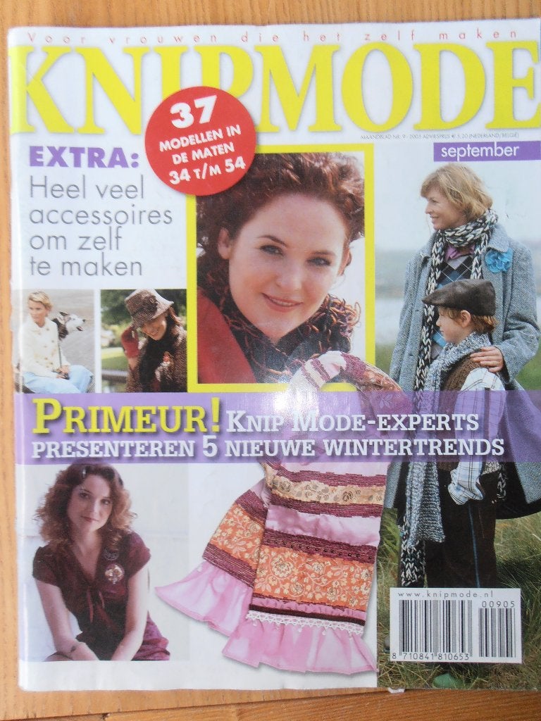 Knipmode september 2005 veel accessoires om zelf te maken, Overige typen, Vrouw, Ophalen of Verzenden, Zo goed als nieuw