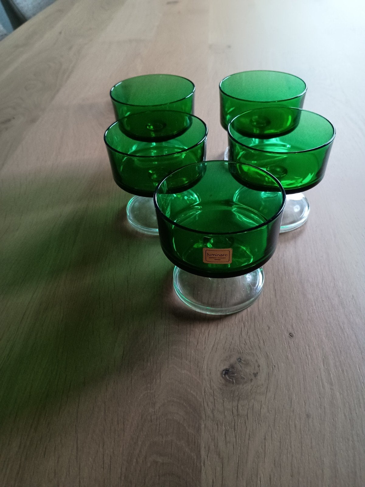 Vintage Luminarc France Cavalier Groene Glazen (5 st.), Ophalen