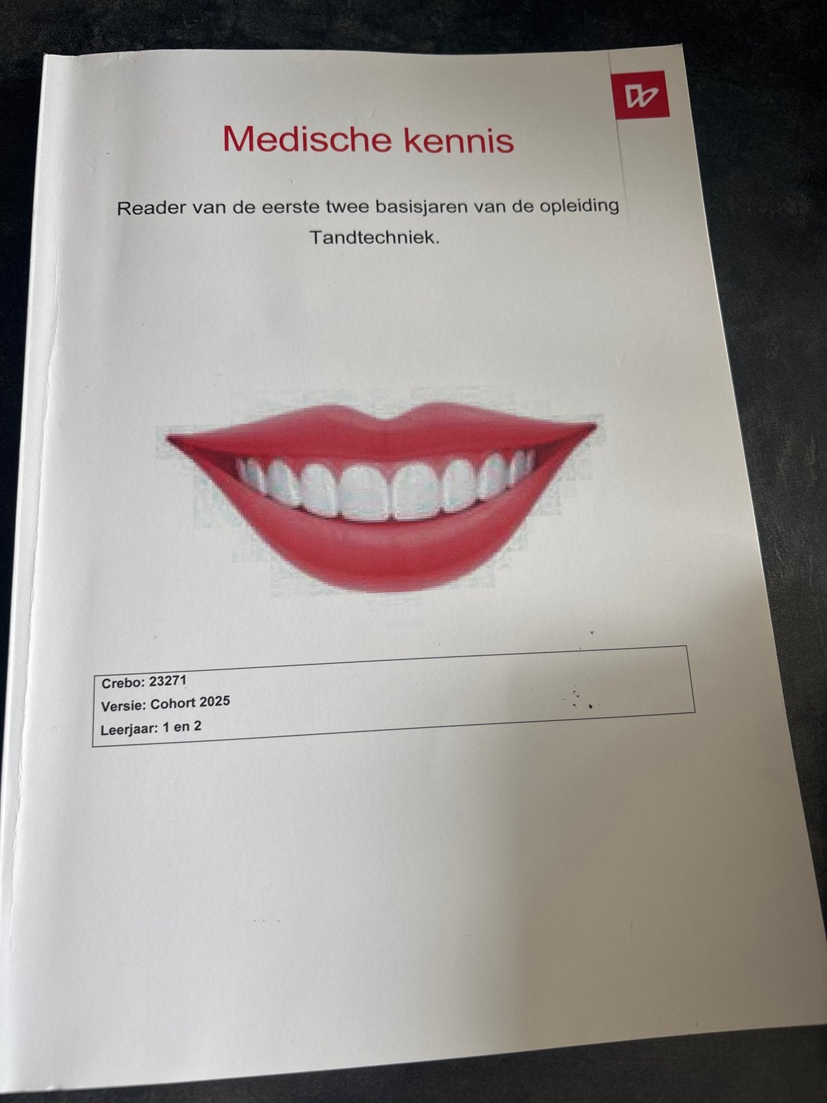 Medische Kennis Reader Tandtechniek Leerjaar 1 & 2, Ophalen of Verzenden, Beta, Gelezen, MBO