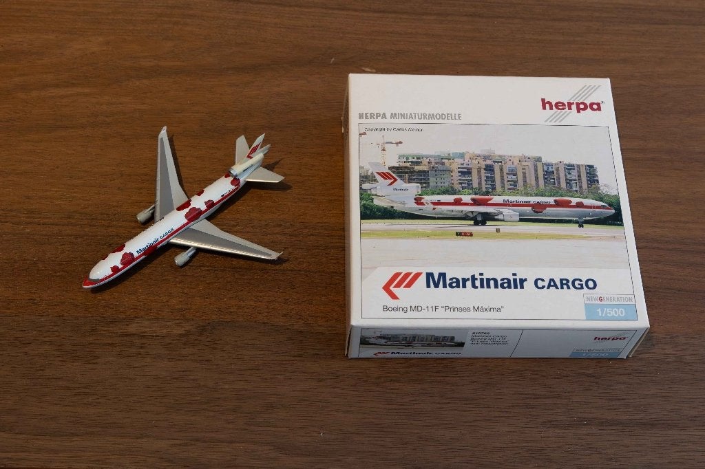 Martinair Prinses Maxima MD-11F schaal 1:500 van Herpa., Overige merken, 1:200 of kleiner, Ophalen of Verzenden, Zo goed als nieuw