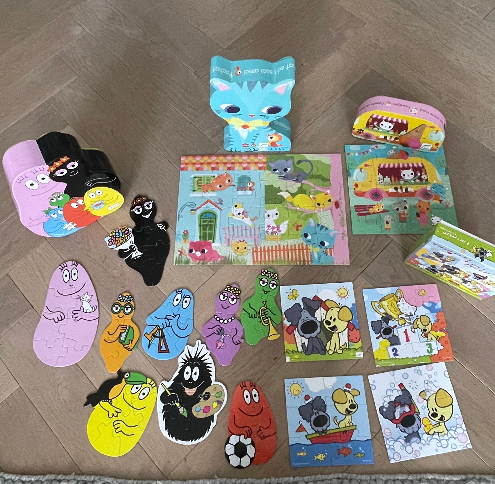 Groot pakket met Diverse puzzels en spellen voor kinderen, Ophalen, 10 tot 50 stukjes, Zo goed als nieuw, 2 tot 4 jaar