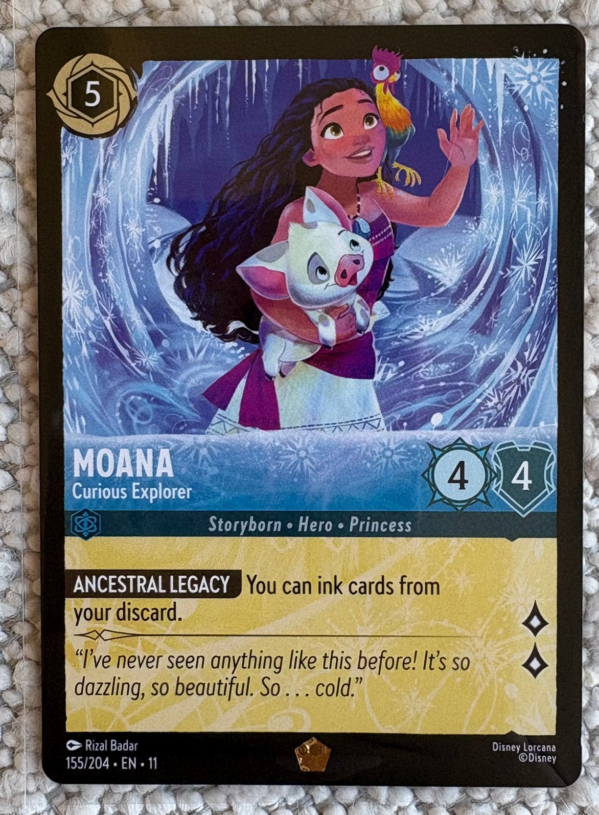 Lorcana Winterspell Legendary: Moana Curious Explorer [155], Ophalen of Verzenden, Nieuw, Losse kaart