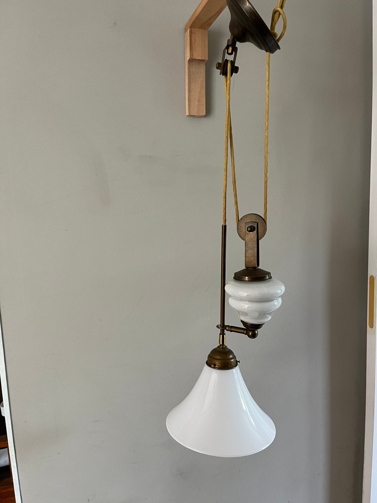 Hanglamp, katrollamp. Lamp met contragewicht, Antiek en Kunst, Antiek | Lampen, Ophalen