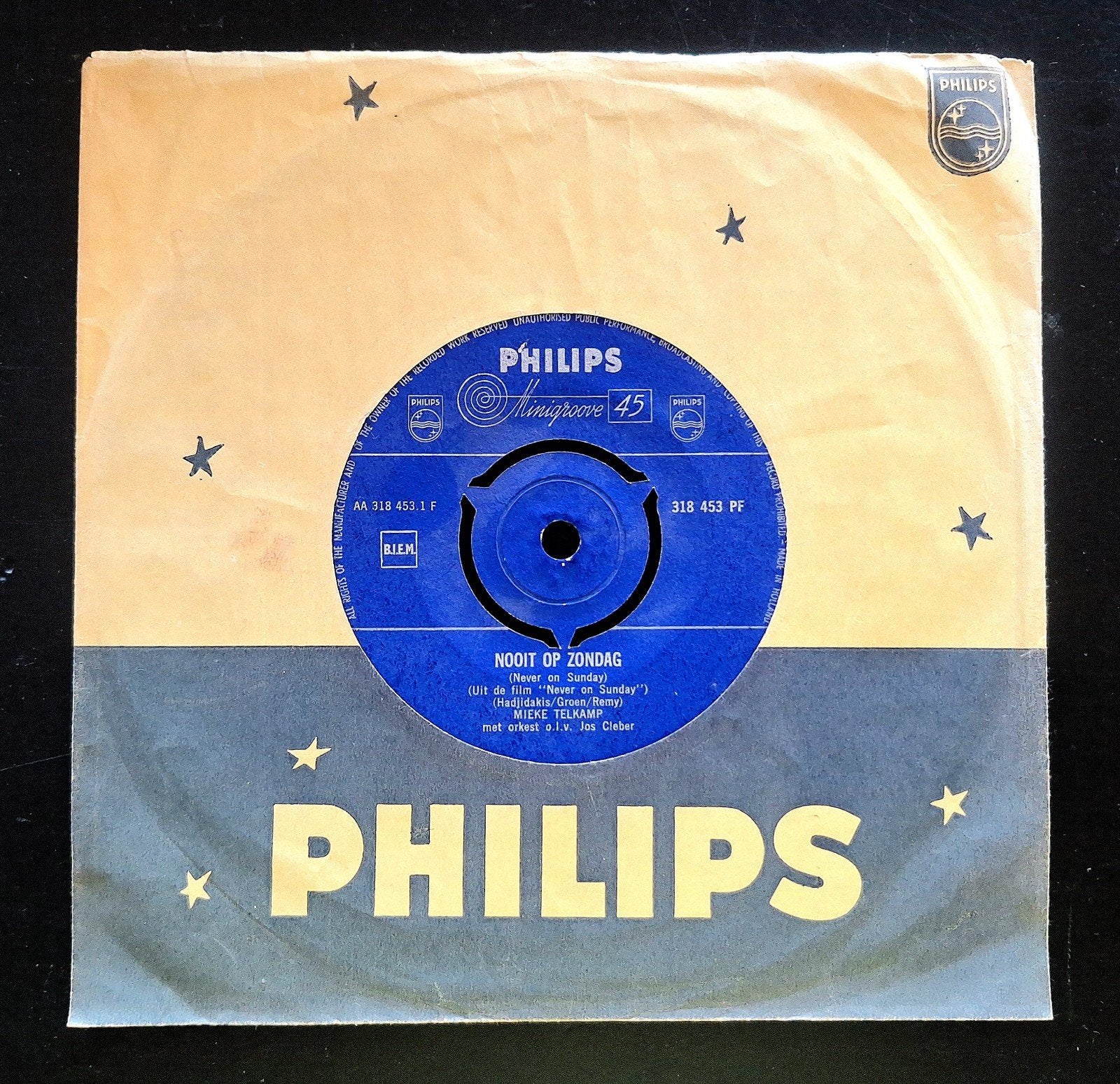 7"/SINGLE  MIEKE TELKAMP - Nooit Op Zondag, Ophalen of Verzenden, Gebruikt, Nederlandstalig