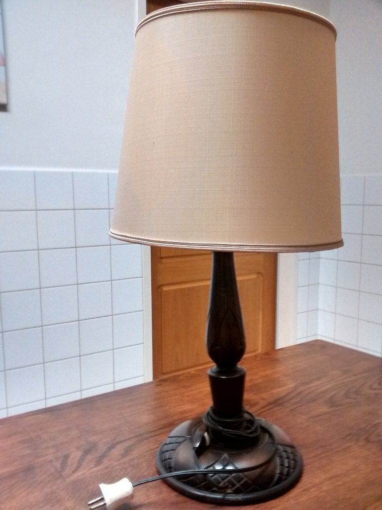 tafellamp houtsnijwerk, Huis en Inrichting, Ophalen of Verzenden, Gebruikt, Hout