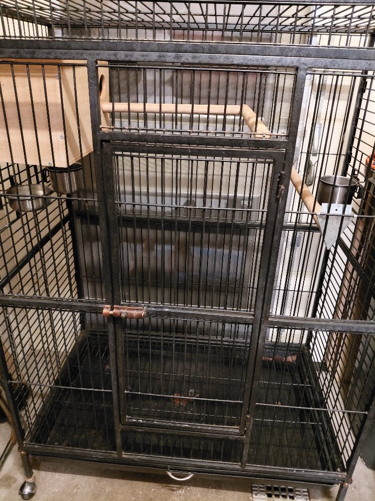 Vogel/parkieten/papegaaien-kooi op wielen., Dieren en Toebehoren, Ophalen, Gebruikt, Metaal, Vogelkooi