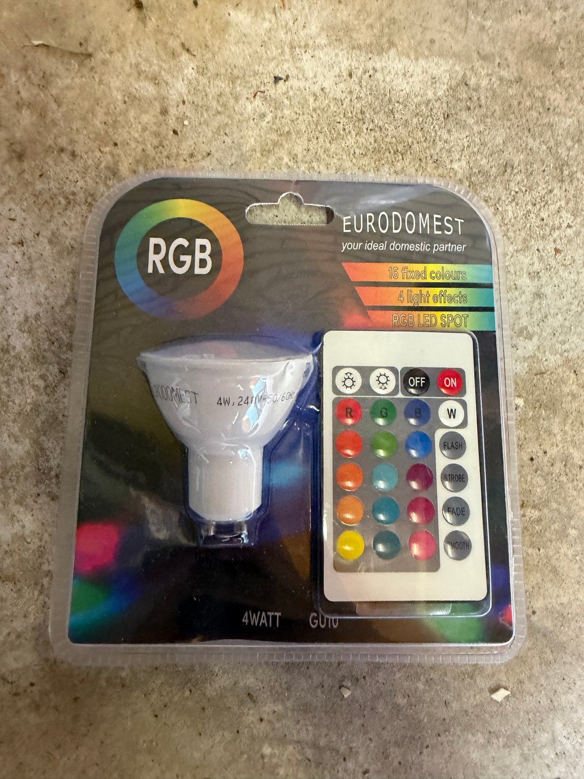 5 stuks Eurodomest RGB LED Spot GU10, Led-lamp, Meerkleurig, Kleur aanpasbaar, GU10