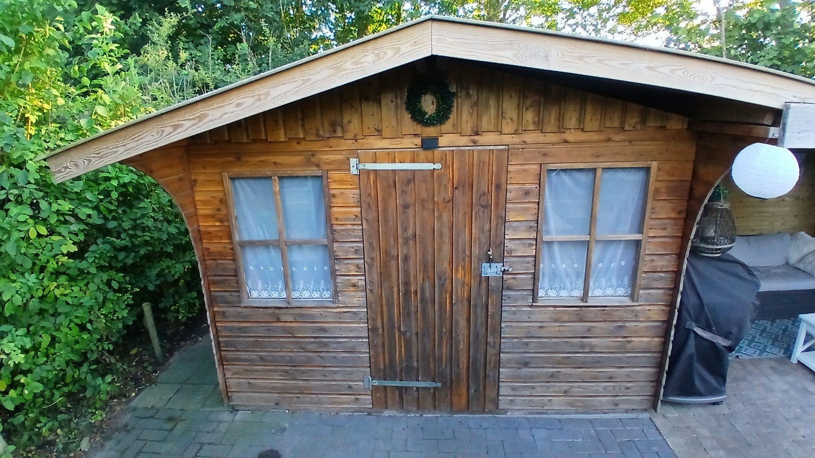 Tuinhuis met overkapping, Ophalen of Verzenden, Gebruikt, 250 tot 500 cm