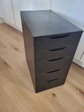 Ladenblok Alex zwartbruin, Ophalen, Minder dan 50 cm, Gebruikt, 5 laden of meer