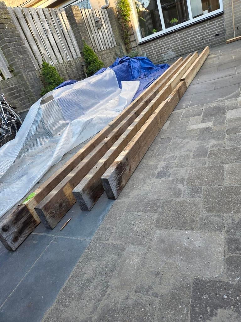 Houten balken, Doe-het-zelf en Verbouw, Hout en Planken, Ophalen, Gebruikt, Balk, Vuren