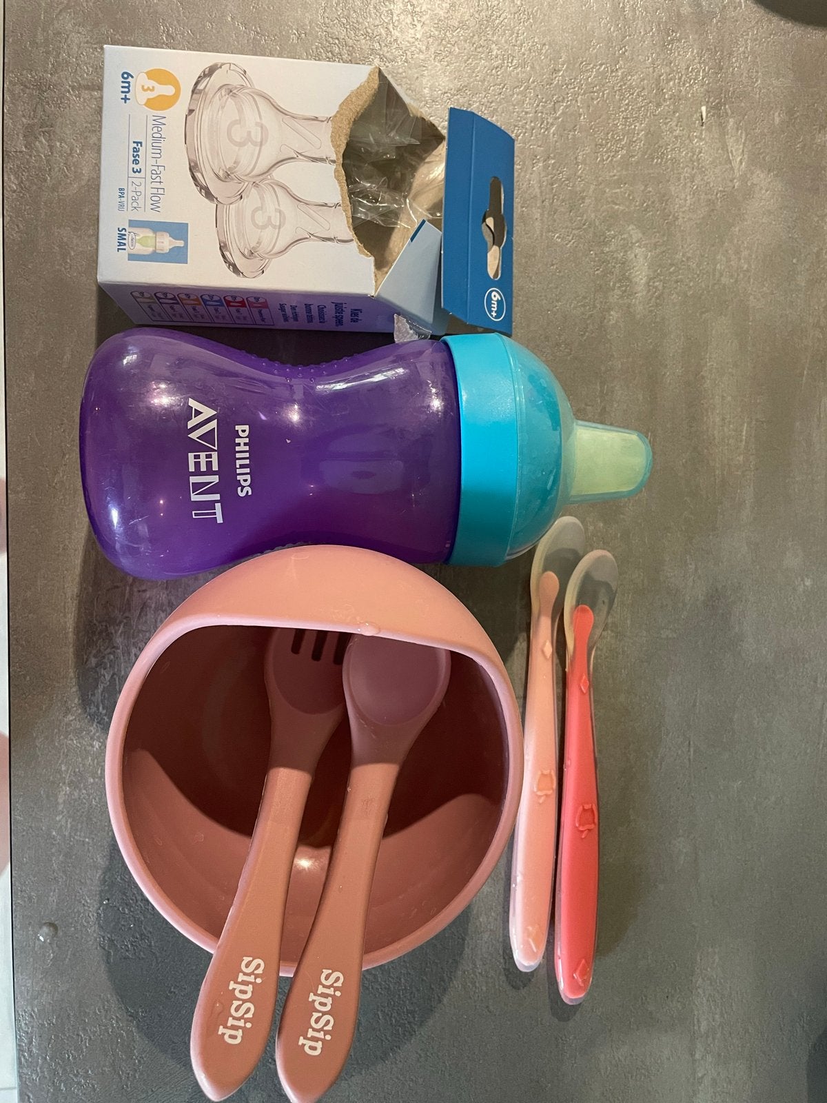 Gratis! Dr. Brown's spenen, Philips Avent beker, SipSip set, Kinderen en Baby's, Babyvoeding en Toebehoren, Ophalen, Gebruikt