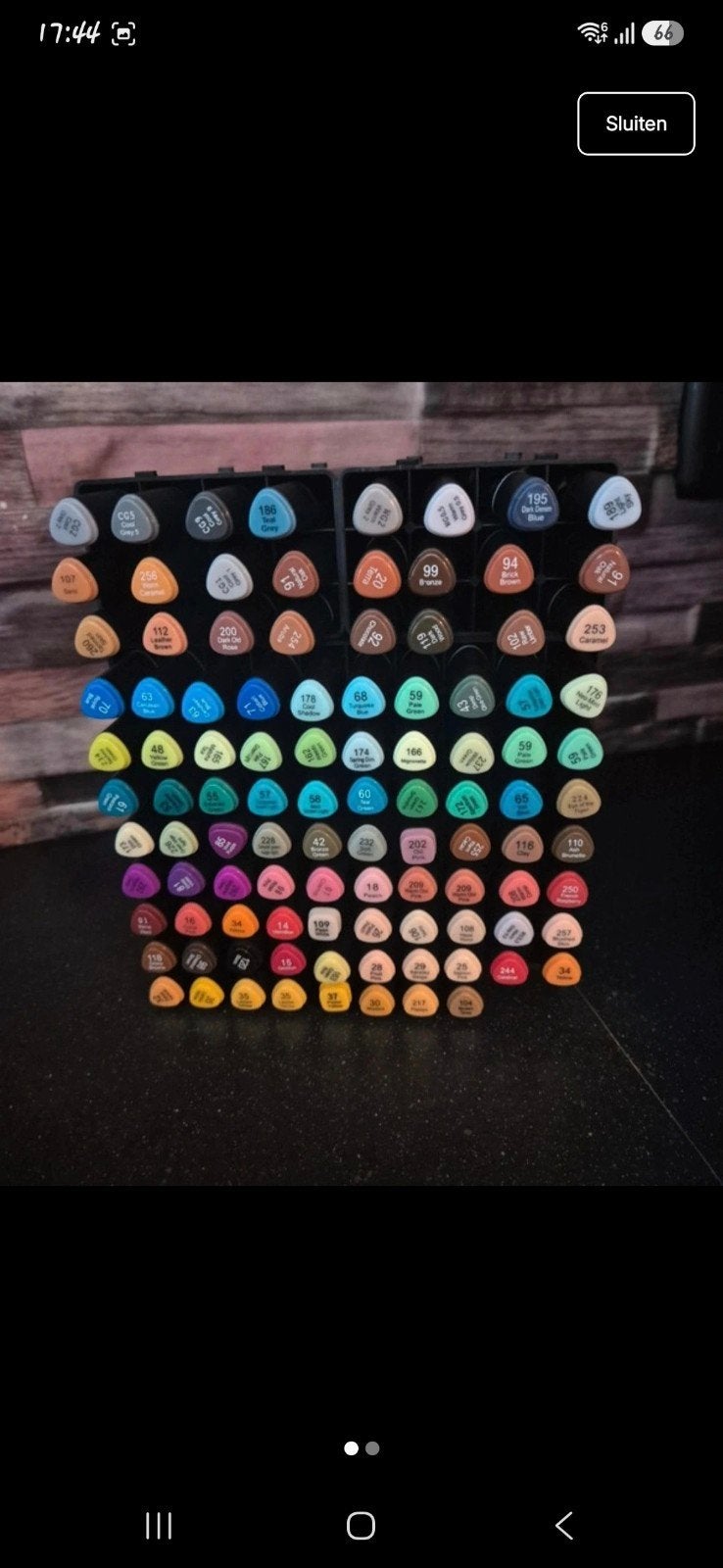 Grote set alcohol markers met houder, Hobby en Vrije tijd, Tekenen, Ophalen of Verzenden, Gebruikt, Potlood of Stift