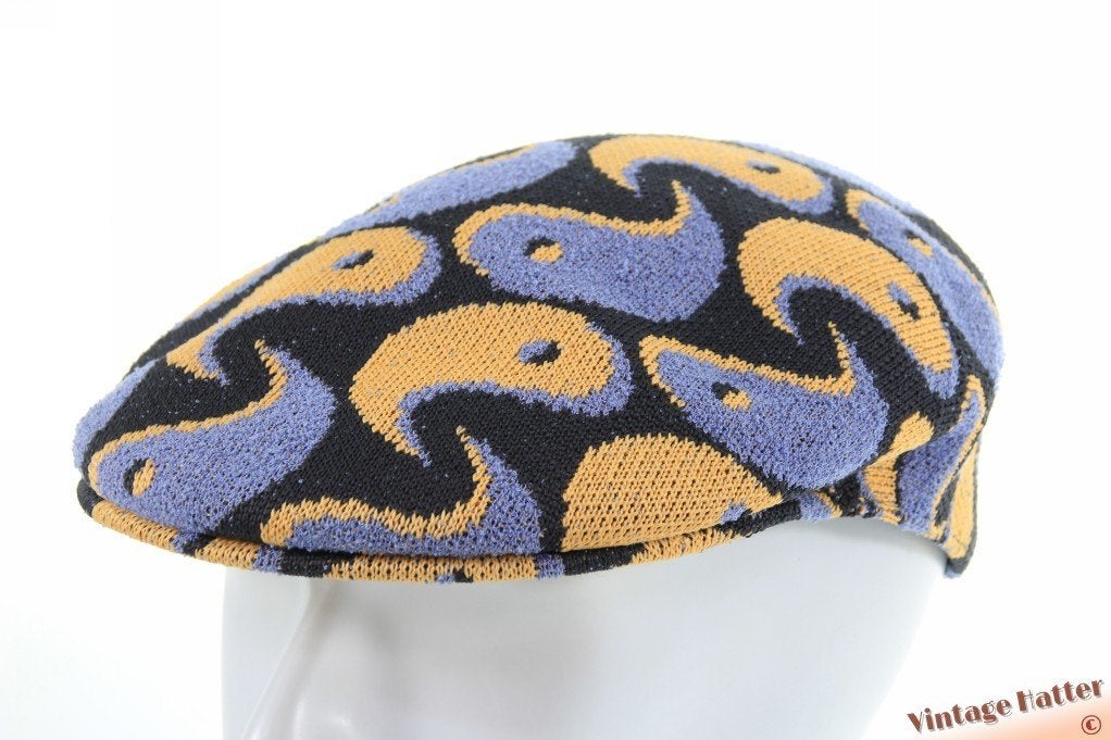 Platte pet Kangol 3D Balance 504 lavendel en oker M L XL new, Nieuw, Pet, 58 of 59 cm (L, 7¼ of ⅜ inch), Kangol - 3D Balance 504
