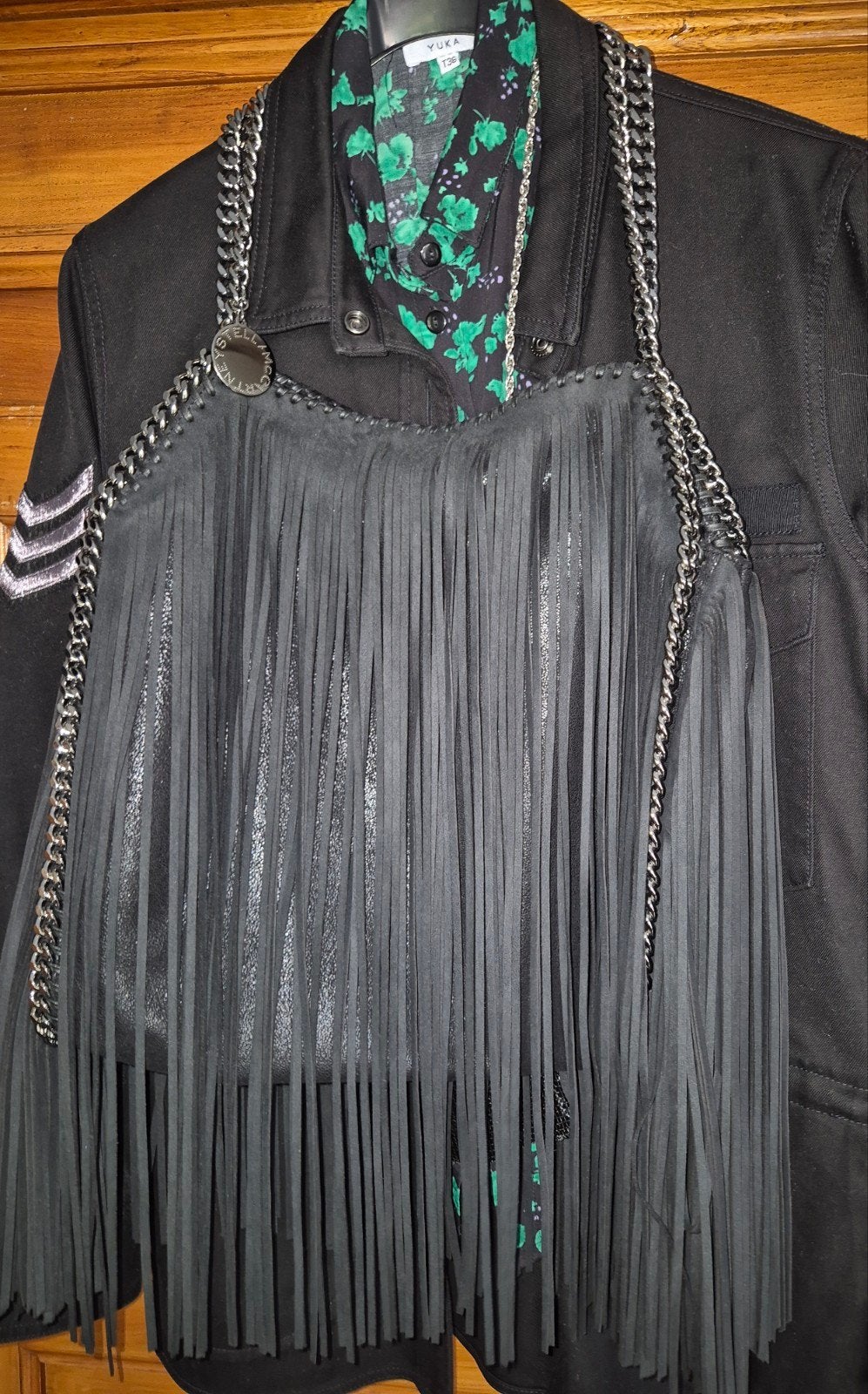 Stella McCartney Fringe falabella tas- Zwart, Ophalen of Verzenden, Nieuw, Zwart, Schoudertasje
