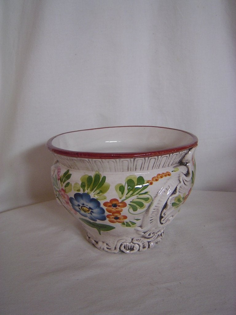 Vintage aardewerken bloempot Italy 01516/15, Gebruikt, Rond, Binnen, Ophalen of Verzenden