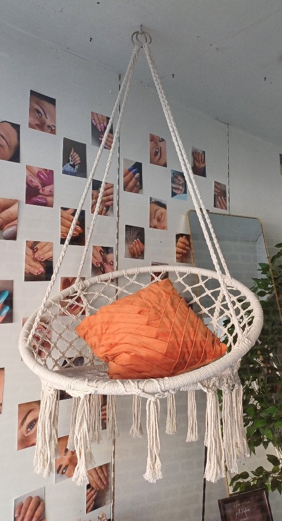Hangstoel macrame, Ophalen of Verzenden, Zo goed als nieuw, Eenpersoons, Binnen