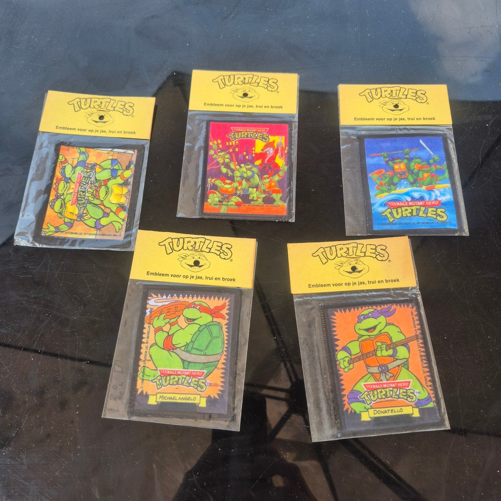 Vintage Teenage Mutant Hero Turtles Emblemen (5 stuks), Verzamelen, Ophalen of Verzenden, Nieuw