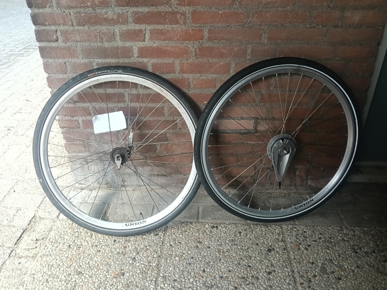 Union fietswielen voor en achter, Fietsen en Brommers, Gebruikt, Toerfiets, Union, Aluminium