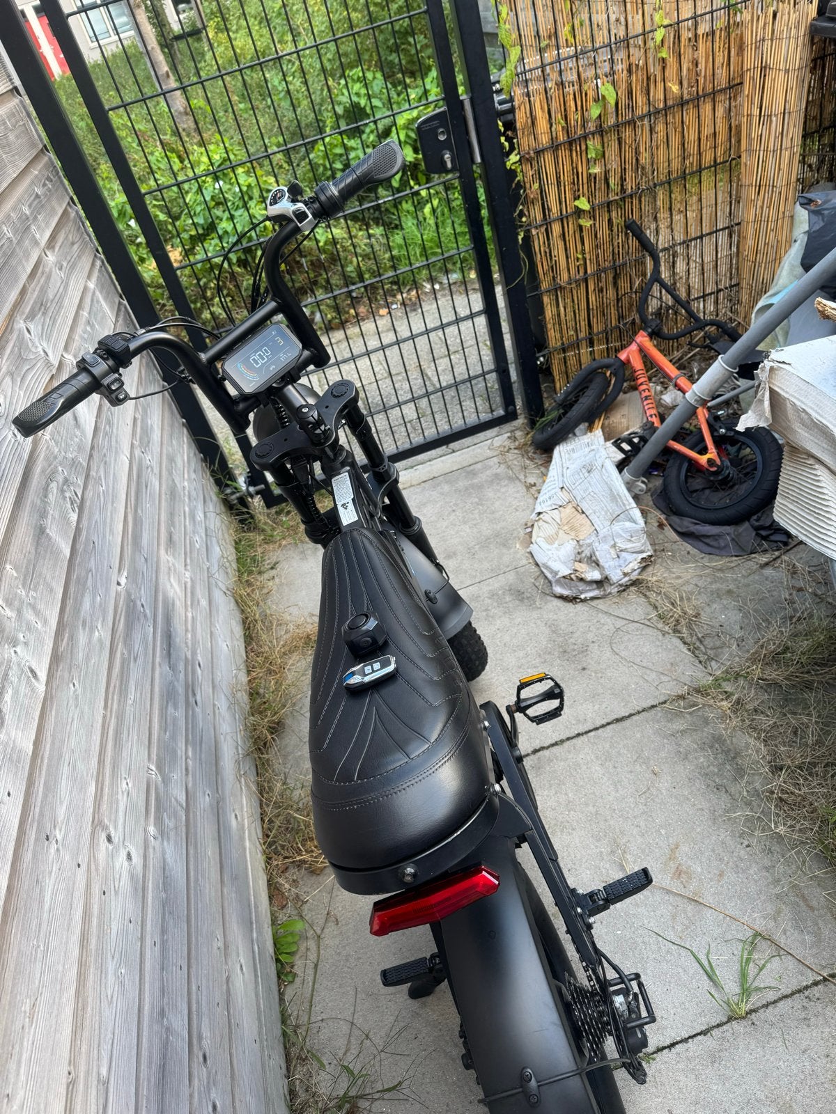 Fatbike V20 Mini – zwart, inclusief oplader en slot, Gebruikt, 59 cm of meer, 30 tot 50 km per accu, Ophalen