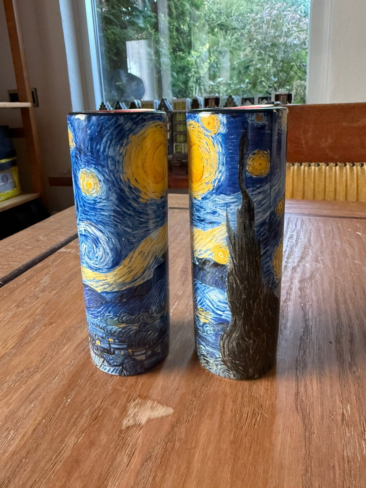Waxinlichtjeshouders Vincent van Gogh, Gebruikt, Blauw, Waxinelichthouder, Ophalen of Verzenden