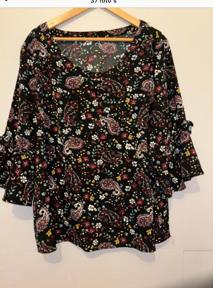 Blouse maat 46/48, Kleding | Dames, Tops, Ophalen of Verzenden, Zo goed als nieuw, Maat 46/48 (XL) of groter, Korte mouw