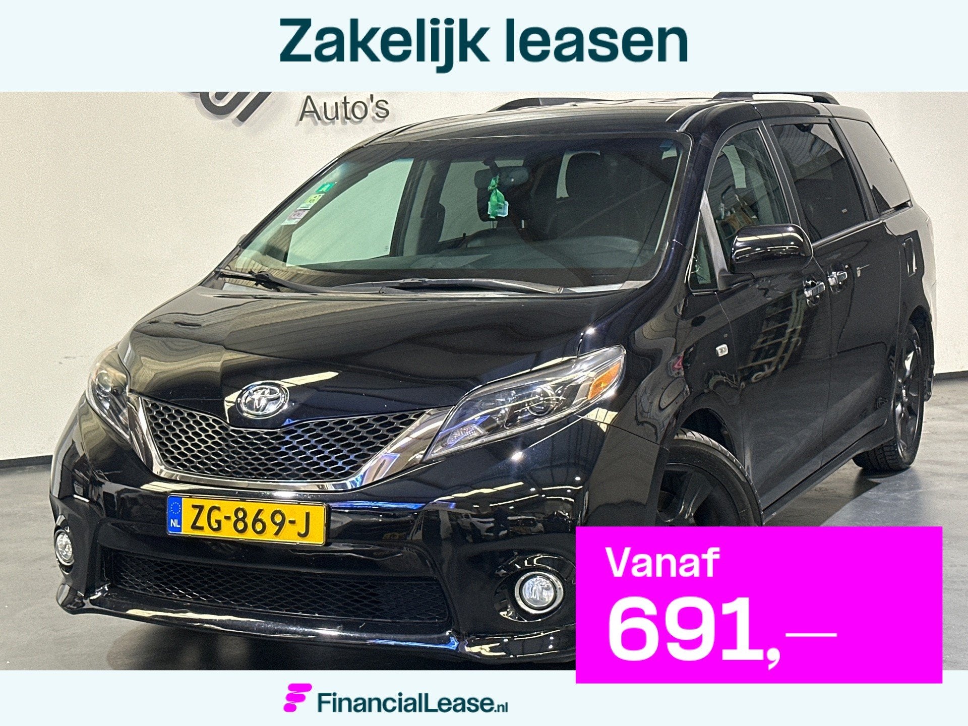 Toyota TOYOTA SIENNA 3.5 V6 Automaat | 8zitter | Leder | Cam, Automaat, 28 km/l, Gebruikt, Zwart