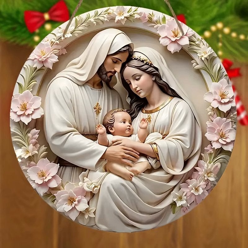 Jezus Jozef Maria Houten Plaat Bordje Bord Kerstmis, Verzenden, Nieuw