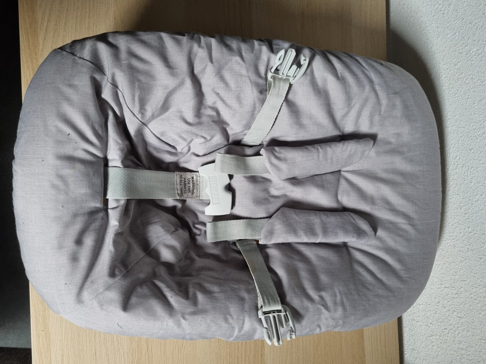 Stokke Tripp Trapp Newborn Set Grey, Ophalen of Verzenden, Gebruikt, Meegroeistoel, Gordel(s)
