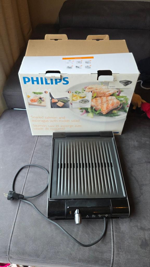 Philips Tafelgrill HD4417/20, Witgoed en Apparatuur, Grillplaten, Ophalen of Verzenden, Zo goed als nieuw, Tafelgrill
