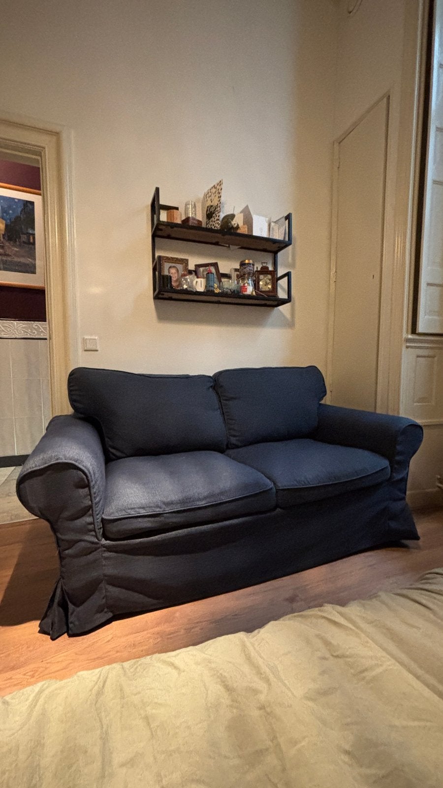 Ikea Ektorp 2-zits bank, Kilanda donkerblauw, Ophalen, Gebruikt, 150 tot 200 cm, Tweepersoons