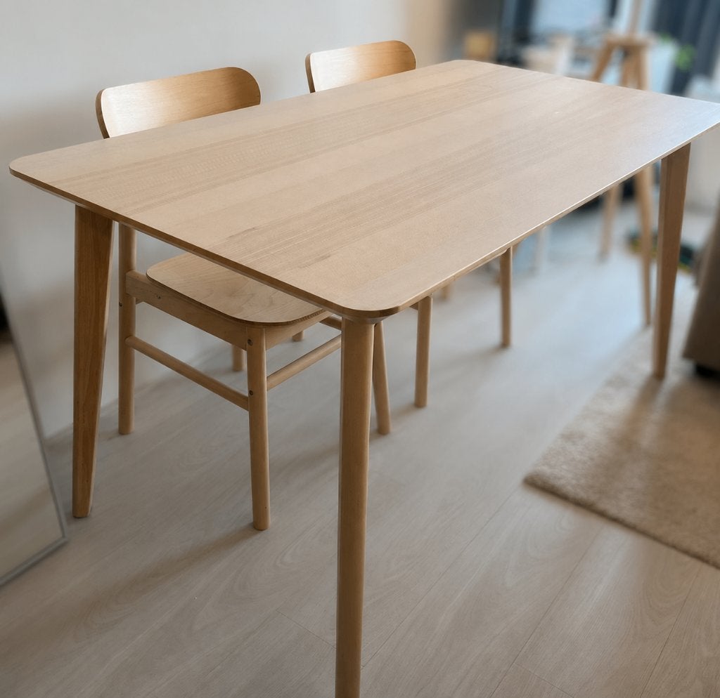 IKEA LISABO Dining Table, Ash Veneer, Huis en Inrichting, Tafels | Eettafels, Gebruikt, 50 tot 100 cm, 100 tot 150 cm, Vier personen